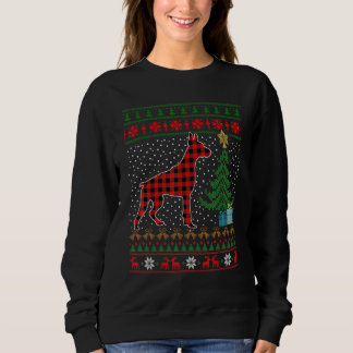 Doberman Red Pset Buffalo Ugly KerstSweater Trui