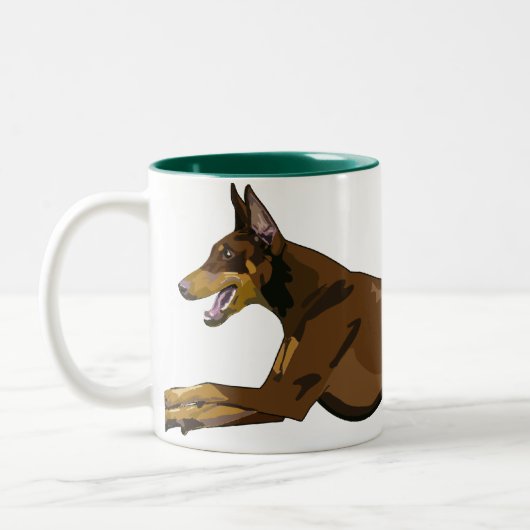 Doberman, Red Tweekleurige Koffiemok (Links)