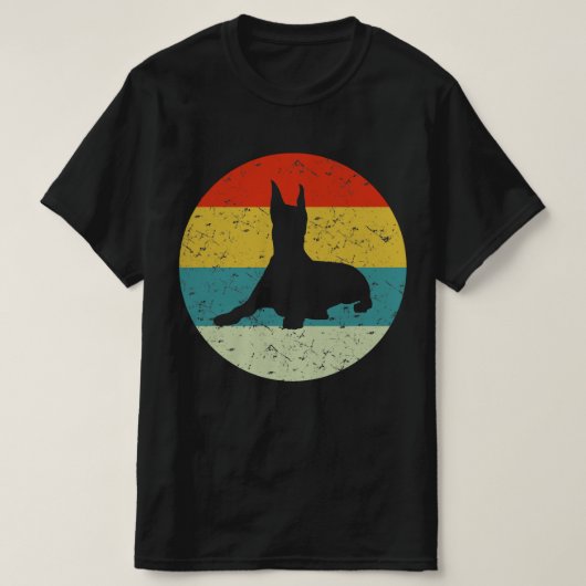 doberman retro silhouette 70s t-shirt (Design voorkant)