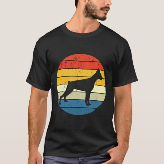 Doberman Retro Sunset Dobermann Doberman M T-shirt (Voorkant)