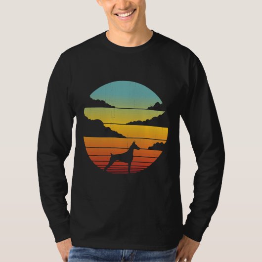 Doberman Retro  Sunset S voor mannen T-shirt (Voorkant)