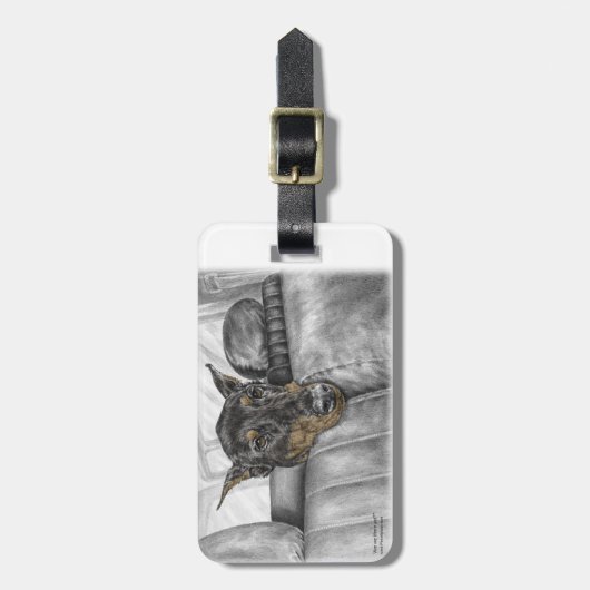 Doberman Riding in auto Bagagelabel (Voorkant verticaal)