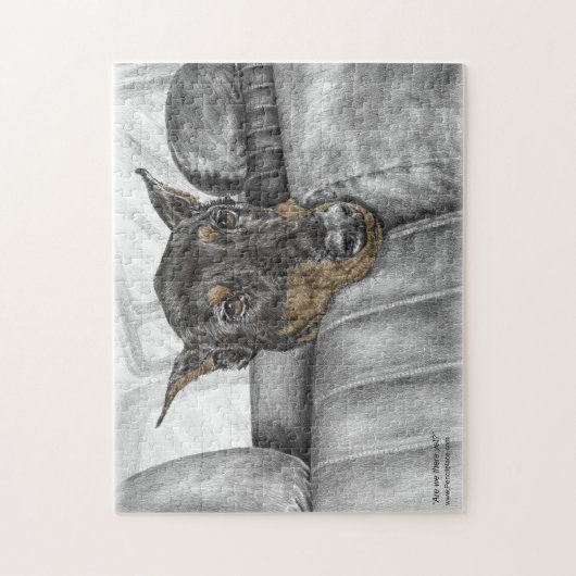 Doberman Riding in auto Legpuzzel (Verticaal)