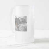 Doberman Riding in auto Matglas Bierpul (Voorkant links)