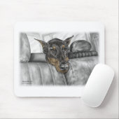 Doberman Riding in auto Muismat (Met muis)