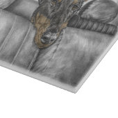 Doberman Riding in auto Snijplank (Hoek)