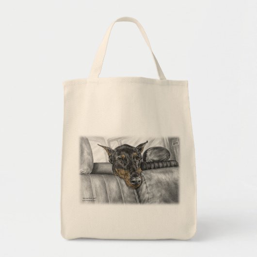 Doberman Riding in auto Tote Bag (Voorkant)