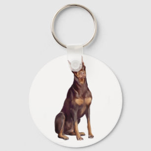 Doberman (rode sit) sleutelhanger