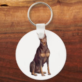 Doberman (rode sit) sleutelhanger (Voorkant)