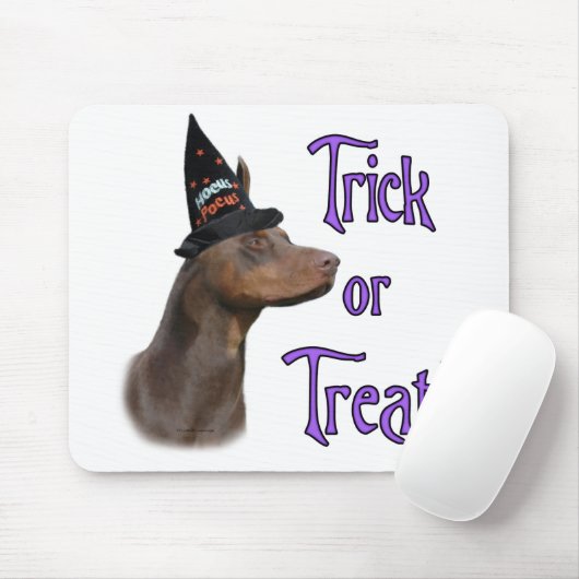 Doberman rode truc muismat (Met muis)