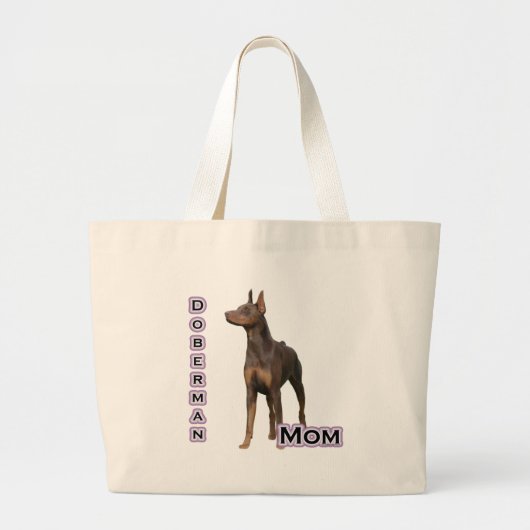 Doberman(roest) Mam 4 Grote Tote Bag (Voorkant)