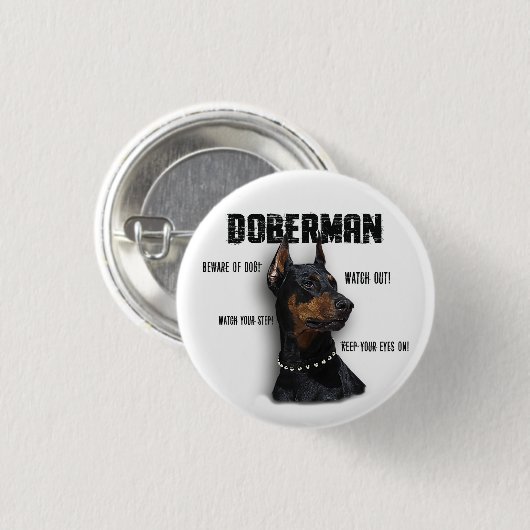 Doberman Ronde Button 3,2 Cm (Voorkant /achterkant)