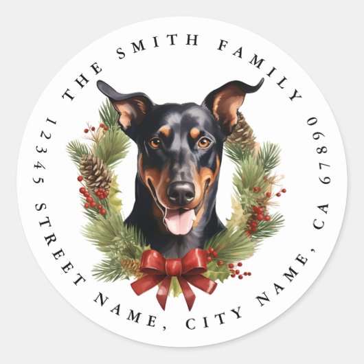 Doberman ronde Stickers (Voorkant)