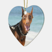 Doberman - Rood - Slecht voor botten Keramisch Ornament (Links)