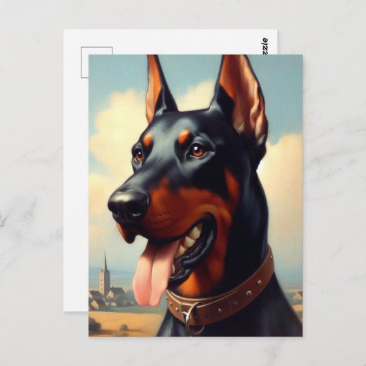  Doberman schilderij Briefkaart (Voorkant / Achterkant)