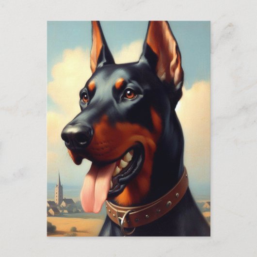  Doberman schilderij Briefkaart (Voorkant)