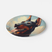 Doberman schilderij Papieren Bordje (Gekanteld)
