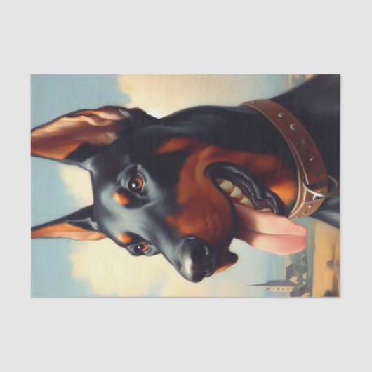  Doberman schilderij Tissuepapier (Voorkant)