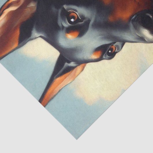  Doberman schilderij Tissuepapier (Detail)