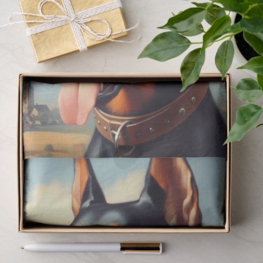  Doberman schilderij Tissuepapier (Geschenk)
