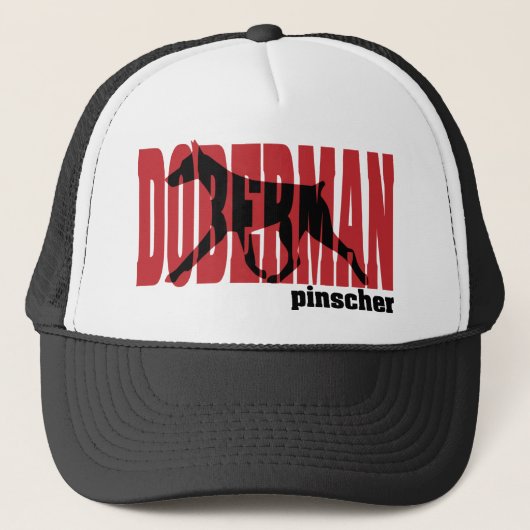 Doberman Silhouette, in beweging Trucker Pet (Voorkant)