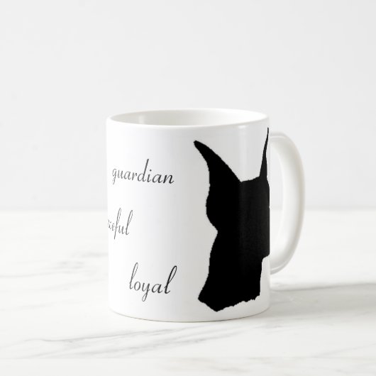 Doberman Silhouette Mok (Voorkant rechts)