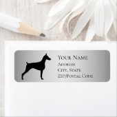 Doberman Silhouette Return Address Etiket (Insitu)