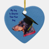 Doberman Slimmer Funny Dog Ornament (Voorkant)
