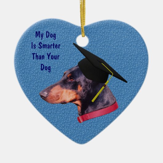 Doberman Slimmer Funny Dog Ornament (Voorkant)
