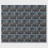 Doberman Snowy Sleigh Kerstdecoratie Cadeaupapier (Vlak)