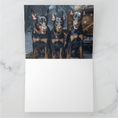 Doberman Snowy Sleigh Kerstdecoratie Kaart (Binnen)