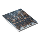 Doberman Snowy Sleigh Kerstdecoratie Notitieblok (Schuin)