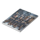 Doberman Snowy Sleigh Kerstdecoratie Notitieblok (Linkerzijde)