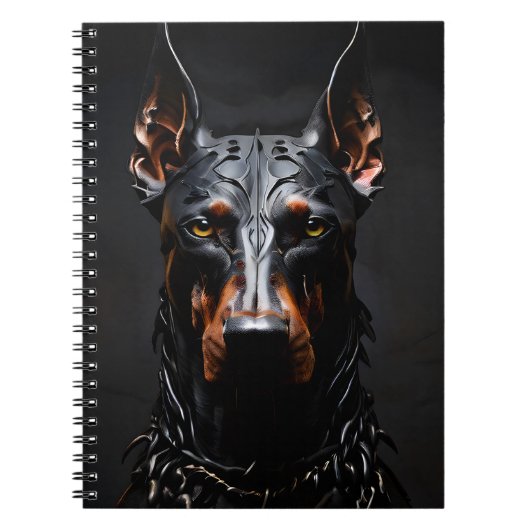 Doberman Staal Vibe Silhouet Verticaal Notitieboek (Voorkant)