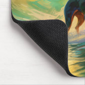 Doberman strand surfen schilderij muismat (Hoek)