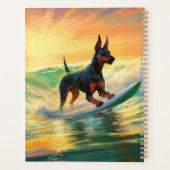 Doberman strand surfen schilderij planner (Achterkant)