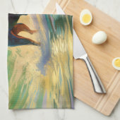 Doberman strand surfen schilderij theedoek (Quarter Fold)