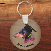 Doberman The Graduate Funny Dog Personalized Sleutelhanger (Achterkant)