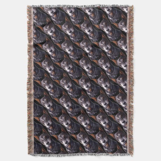 Doberman Throw Blanket Doberman Pinscher Blanket Deken (Voorkant Verticaal)