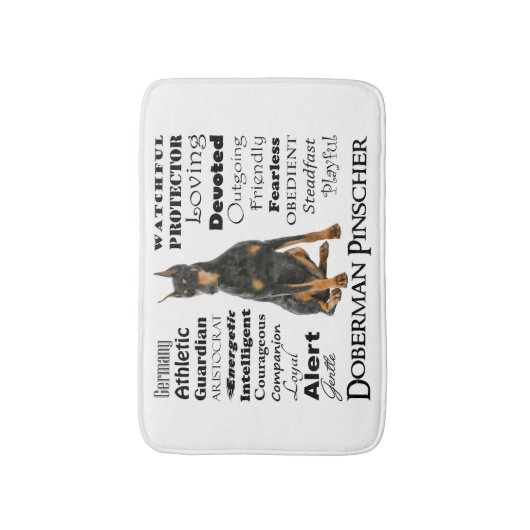 Doberman Traits Bath Mat (Voorkant Verticaal)