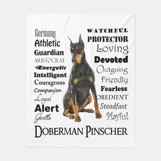 Doberman Traits Fleece Blanket (Voorkant)
