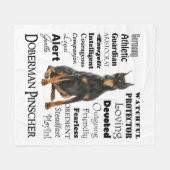 Doberman Traits Fleece Blanket (Voorkant (Horizontaal))