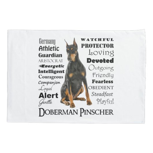 Doberman Traits Pillow Hoesje Kussensloop (Achterkant)