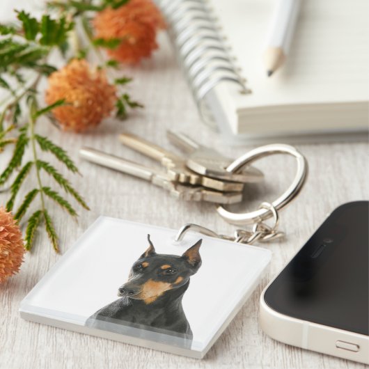 Doberman Traits Sleutelhanger (Voorkant Rechts)