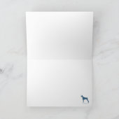 Doberman trekt aan de slee van de kerstman feestdagen kaart (Binnen)