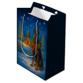 Doberman Vakantie Medium Cadeauzakje (Voorkant Gekanteld)