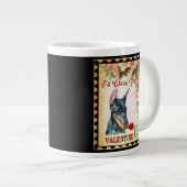 Doberman  Valentijn Funny Dog met Roos Grote Koffiekop (Voorkant rechts)