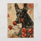 Doberman  Valentijnsdag Briefkaart (Voorkant)