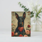 Doberman  Valentijnsdag Briefkaart (Staand voorkant)