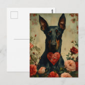 Doberman  Valentijnsdag Briefkaart (Voorkant / Achterkant)
